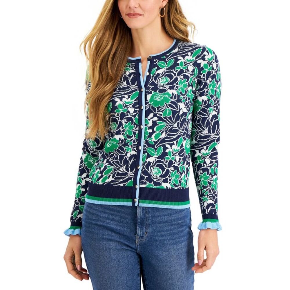Charter Club Floral-Print Cardigan